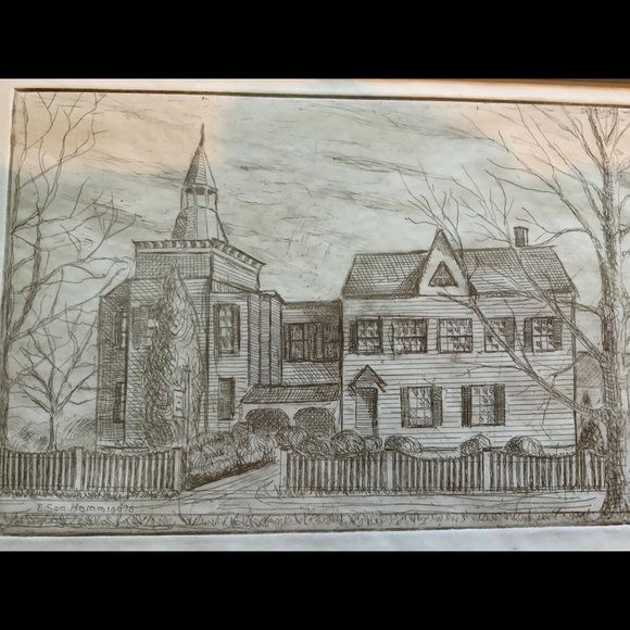 SOLD Original Vintage Ink Signed Linework Sketch - Picture 3 of 8